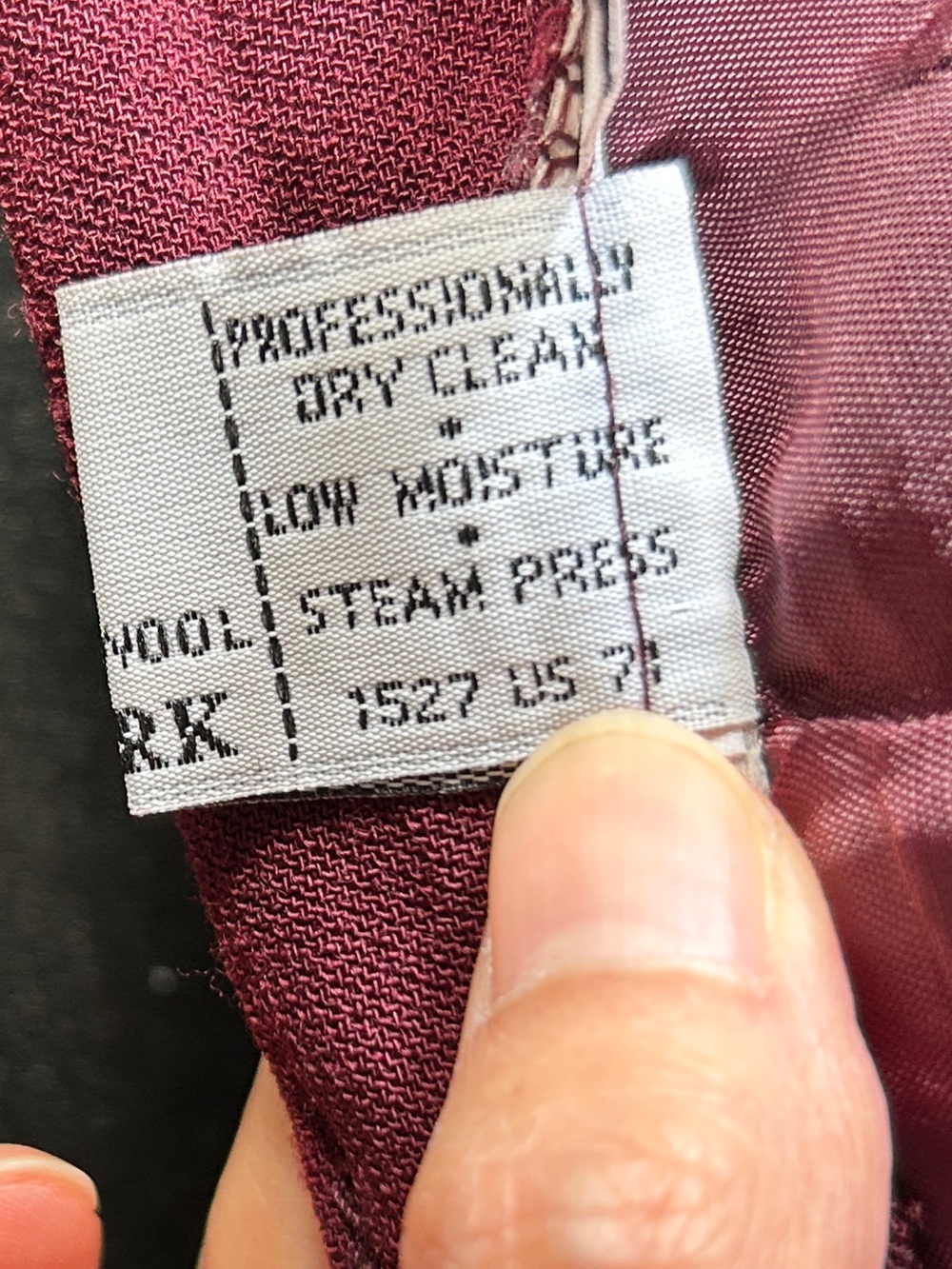 Jones New York 100% Wool Pleated Dress Pants Sz 14 Burgundy - Picture 10 of 11